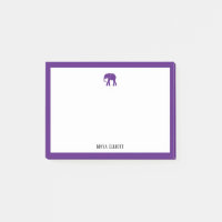 Lila Elefant und weißer Rand mit Name