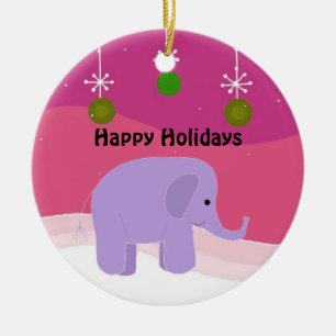 Lila Elefant Weihnachtsschmuck
