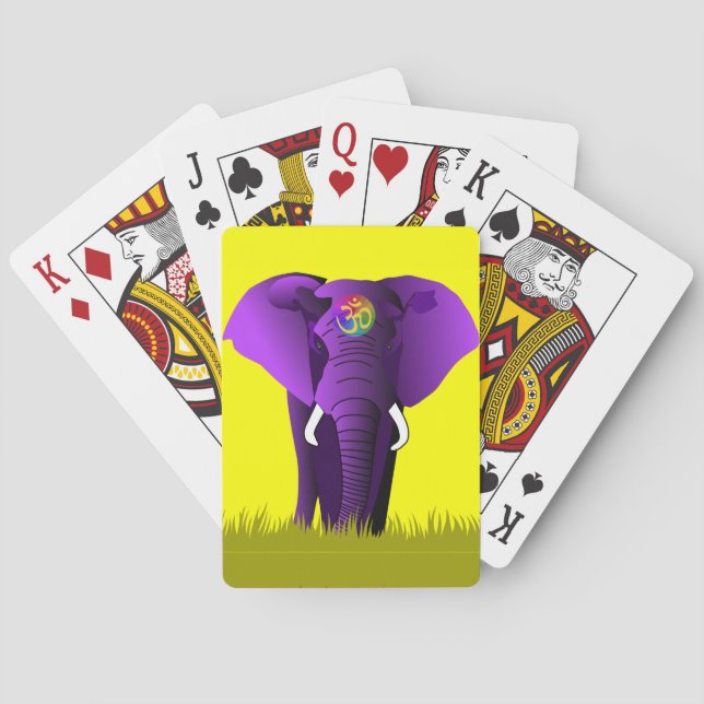 Lila Elefantenspielkarte Spielkarten (Rückseite)