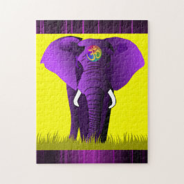 Lila Elefantpuzzlespiel