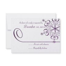 Lila Elegance Response Card Snowflake