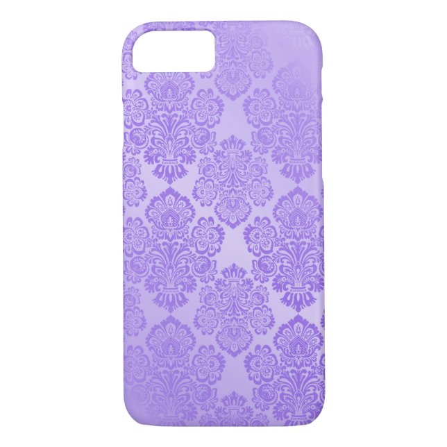 Lila Elegant Damask Case-Mate iPhone Hülle (Rückseite)