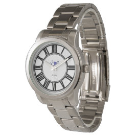 Lila, elegante Blumenviolette Armbanduhr