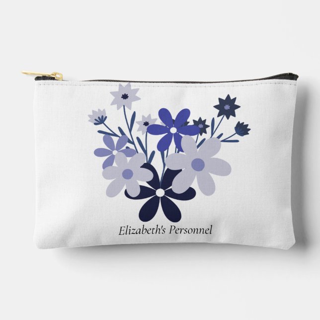 Lila, elegante Blumenviolette Zubehörtasche (Vorderseite)