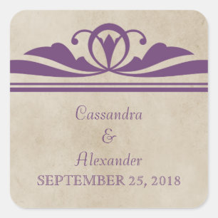 Lila elegante Deko Wedding Stickers