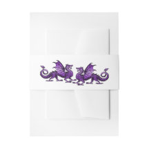 Lila Elegante Drachen Hochzeitsbänder