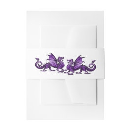 Lila Elegante Drachen Hochzeitsbänder Einladungsbanderole