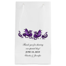 Lila elegante Dragons Hochzeitsgeschenktasche