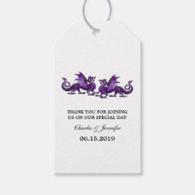 Lila elegante Dragons Hochzeitsmarken