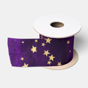 Lila elegante himmlische Sternen Gold Sterne Desig Satinband