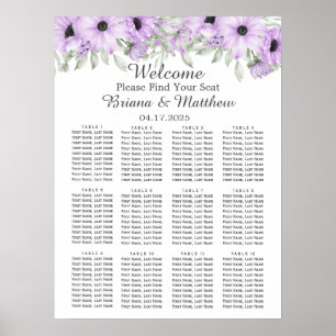 Lila Elegante Hochzeit der Wasserfarben Poster
