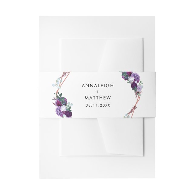 Lila Elegante Hochzeit Einladungsbanderole (Vorderseite Beispiel)