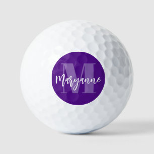 Lila Elegante Moderne Mongram Golf Balls Golfball