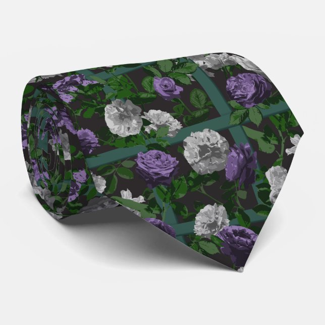 Lila Elegante Rose Krawatte (Gerollt)