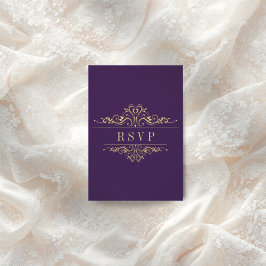 Lila, eleganter Rahmen RSVP Karte