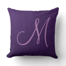 Lila elegantes Monogramm Canvas-Optik