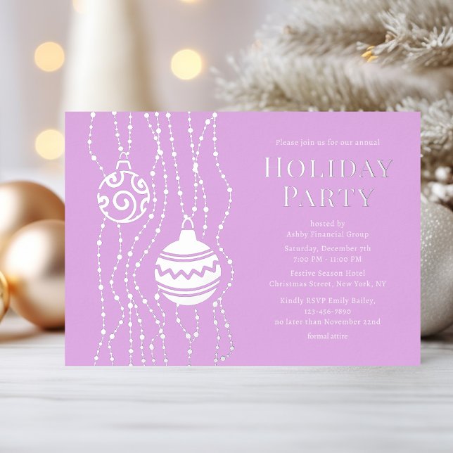 Lila elegantes Party Corporate Holiday Folieneinladung (Von Creator hochgeladen)