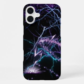 Lila elektrische Blitz Sturm Handyhülle - Cosmi iPhone 16 Plus Hülle