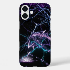 Lila elektrische Blitz Sturm Handyhülle - Cosmi iPhone 16 Plus Hülle