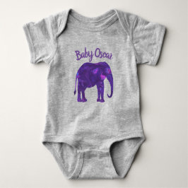 Lila Elephant Abstrakt Silhouette Baby Bodysuit Baby Strampler