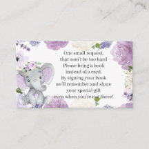 Lila Elephant Baby Showkarte