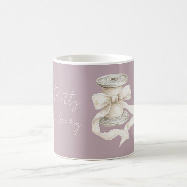 Lila Elfenbeinband Kaffeetasse (Mittel)
