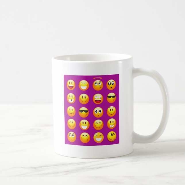 lila Emojis Kaffeetasse (Rechts)