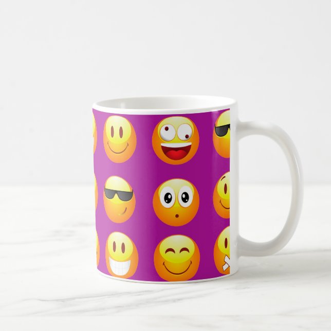 lila Emojis Kaffeetasse (Rechts)