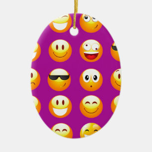 lila Emojis Keramikornament