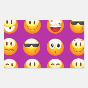 lila Emojis Rechteckiger Aufkleber