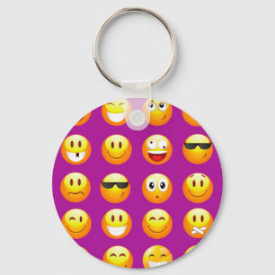 lila Emojis Schlüsselanhänger