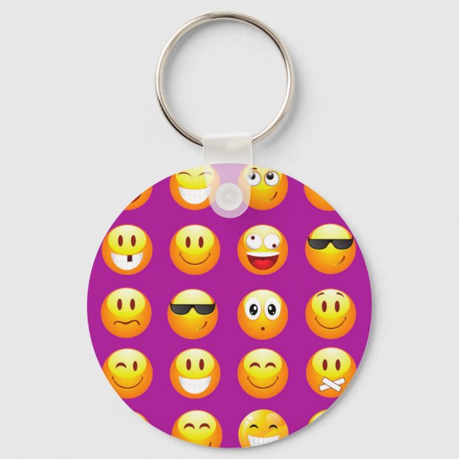 lila Emojis Schlüsselanhänger (Vorderseite)