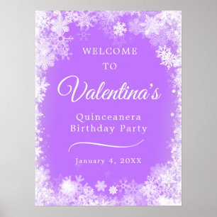 Lila Empfang durch das Principe Quinceanera Snowfl Poster