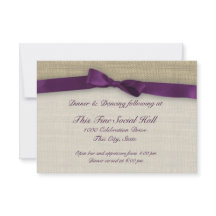 Lila Empfang Ribbon und Burlap