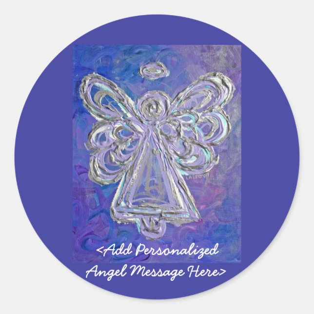 Lila Engel Wings Stickers mit benutzerdefinierten  (Vorderseite)