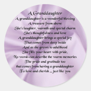 lila   Enkelin-Gedicht Runder Aufkleber