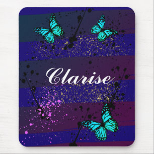 Lila Ephemera lebendige Farbgebung Kunst Mousepad