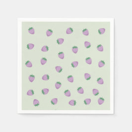 Lila Erdbeermuster Serviette