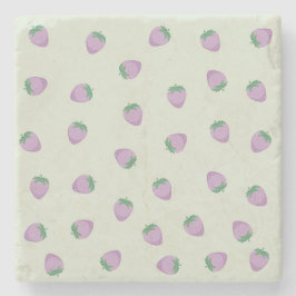 Lila Erdbeermuster Steinuntersetzer