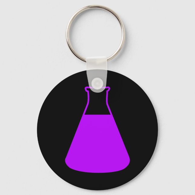 Lila Erlenmeyer Flask Schlüsselanhänger (Vorderseite)