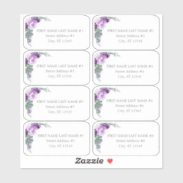 Lila Eucalyptus Wedding Guest Address Aufkleber