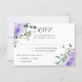 Lila Eukalyptus Botanische Hochzeit RSVP Karte