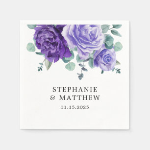 Lila Eukalyptus Botanische Hochzeit Serviette