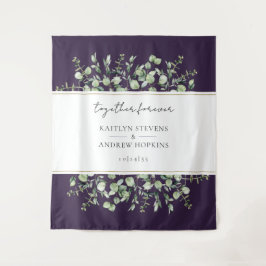 Lila Eukalyptus-Hochzeit für immer Wandteppich