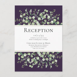 Lila Eukalyptus-Hochzeitsempfehlung Begleitkarte