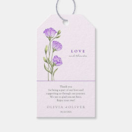 Lila Eustomas Hochzeit Liebe und Dank Geschenkanhänger