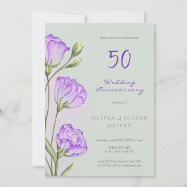Lila Eustomas Hochzeitstag 50 Jahre Einladung
