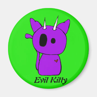 Lila Evil Kitty Magnet