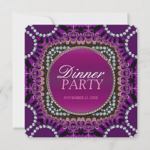 Lila Exotic Eastern Dinner Party Einladung