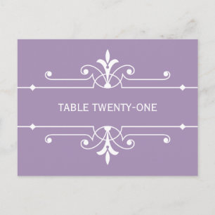 Lila Extravagante Tischnummer Ornamente Postkarte